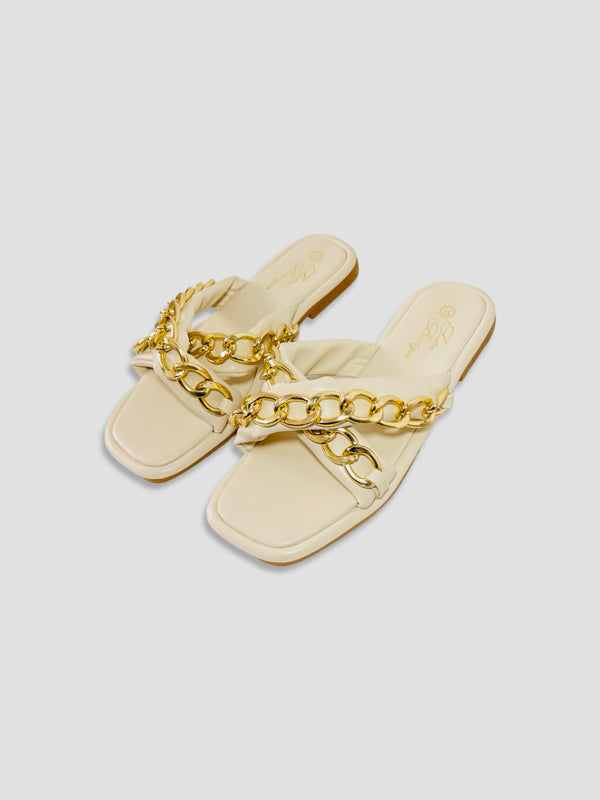 Luxe Chain-Link Slide Sandals
