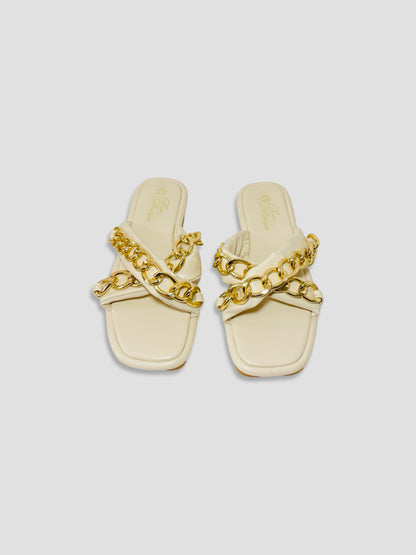 Luxe Chain-Link Slide Sandals