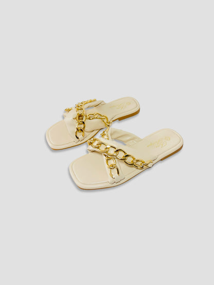 Luxe Chain-Link Slide Sandals