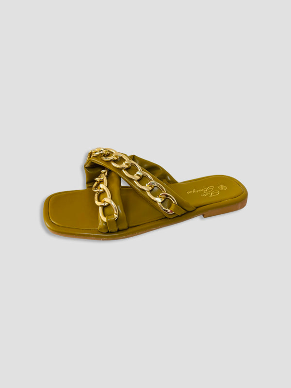 Luxe Chain-Link Slide Sandals