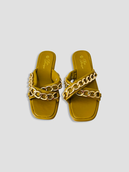 Luxe Chain-Link Slide Sandals