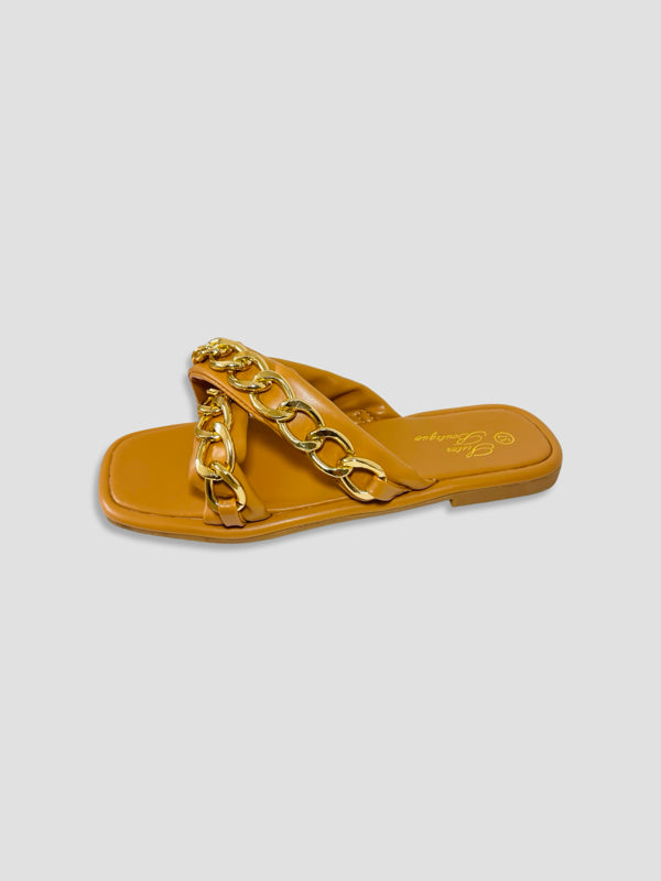 Luxe Chain-Link Slide Sandals