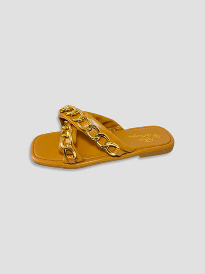 Luxe Chain-Link Slide Sandals