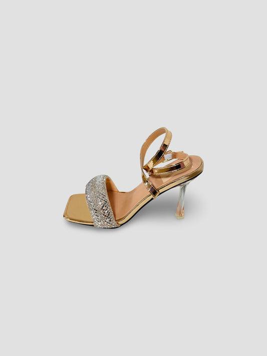 Crystal Embellished Ankle-Strap Stilettos