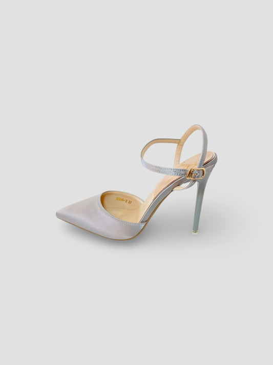 Velvet Pointed-Toe Stilettos with Double Straps