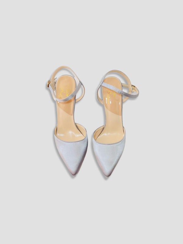 Velvet Pointed-Toe Stilettos with Double Straps