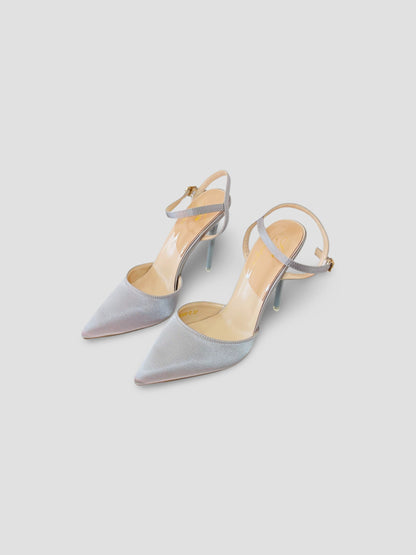 Velvet Pointed-Toe Stilettos with Double Straps