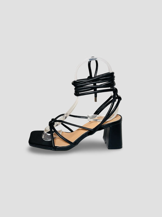 Lace-Up Block Heels-Strappy Summer Sandals