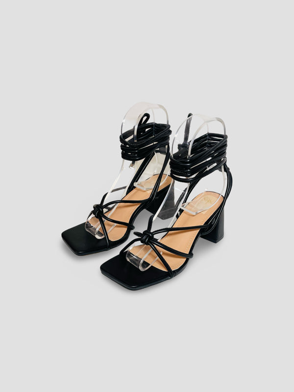 Lace-Up Block Heels-Strappy Summer Sandals