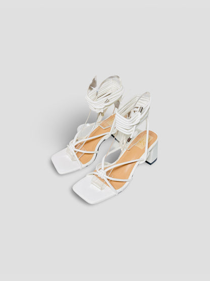 Lace-Up Block Heels-Strappy Summer Sandals