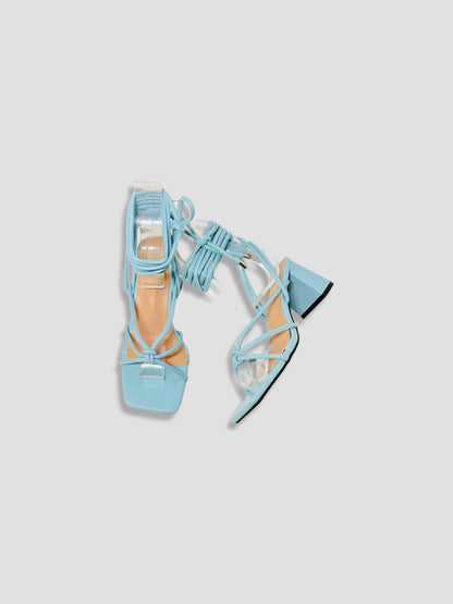 Lace-Up Block Heels-Strappy Summer Sandals