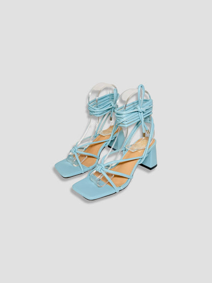 Lace-Up Block Heels-Strappy Summer Sandals