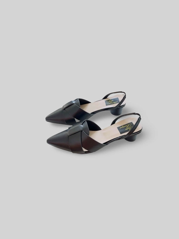 Patent Slingback Pumps- Black