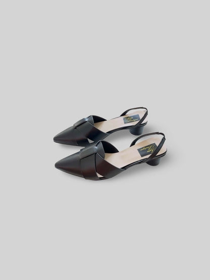 Patent Slingback Pumps- Black