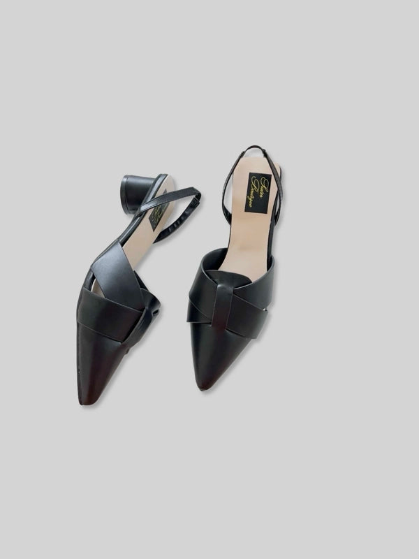 Patent Slingback Pumps- Black