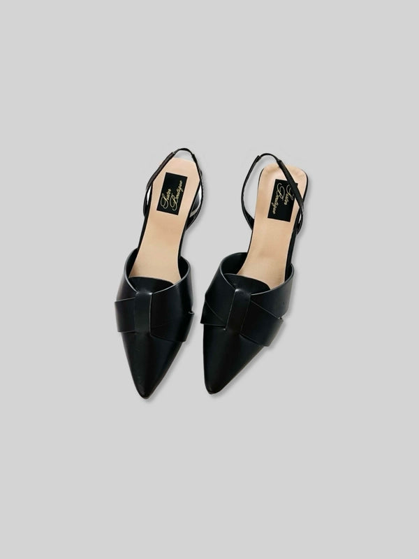 Patent Slingback Pumps- Black