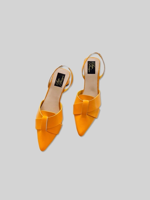 Patent Slingback Pumps- Yellow