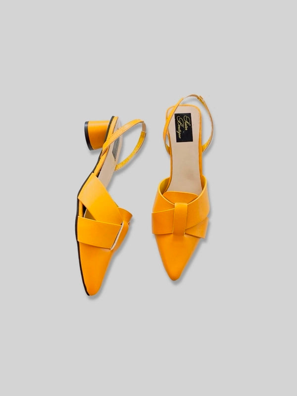 Patent Slingback Pumps- Yellow