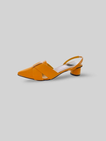 Patent Slingback Pumps- Yellow