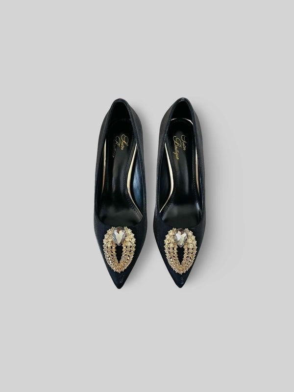 Luxury Suede Rhinestone Pumps