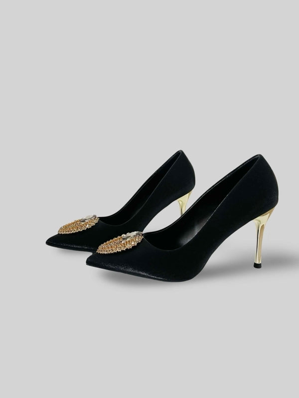 Luxury Suede Rhinestone Pumps