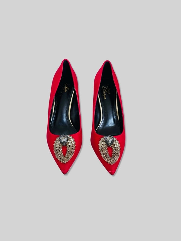 Luxury Suede Rhinestone Pumps