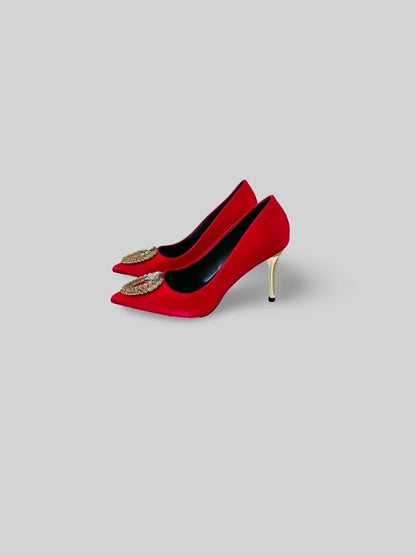 Luxury Suede Rhinestone Pumps