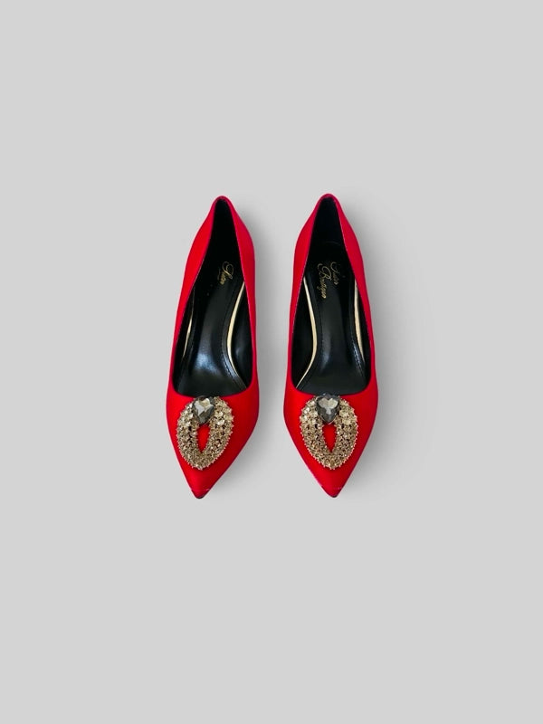 Luxury Suede Rhinestone Pumps