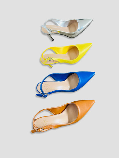 Women Pointed-Toe Slingback Heels