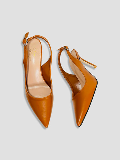 Women Pointed-Toe Slingback Heels