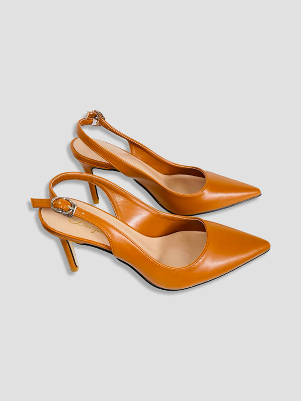 Women Pointed-Toe Slingback Heels
