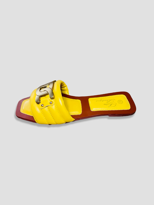 Women Chain Detail Slide Sandals