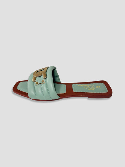 Women Chain Detail Slide Sandals
