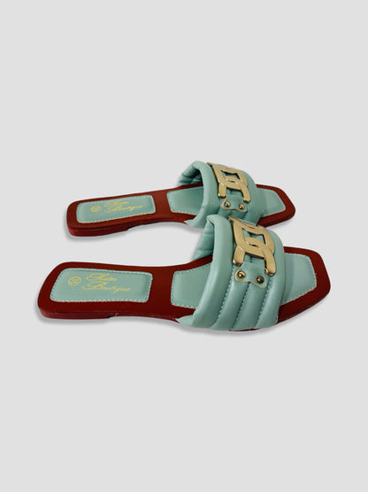 Women Chain Detail Slide Sandals