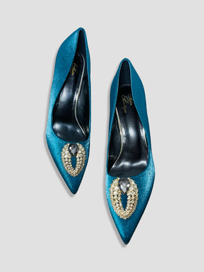 Luxury Suede Rhinestone Pumps
