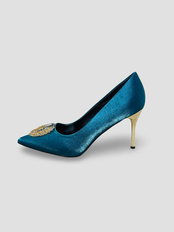 Luxury Suede Rhinestone Pumps
