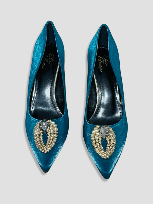 Luxury Suede Rhinestone Pumps