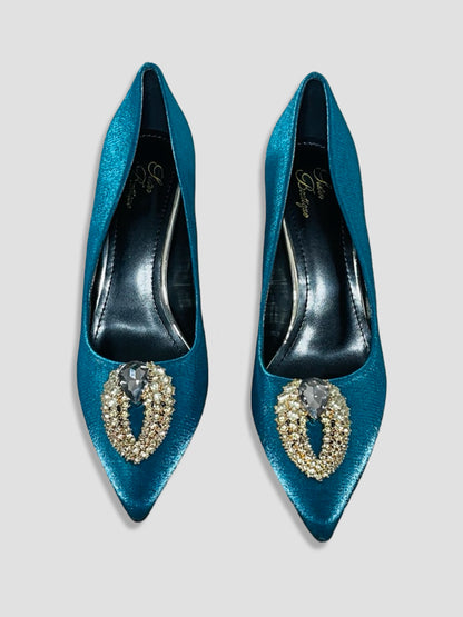 Luxury Suede Rhinestone Pumps