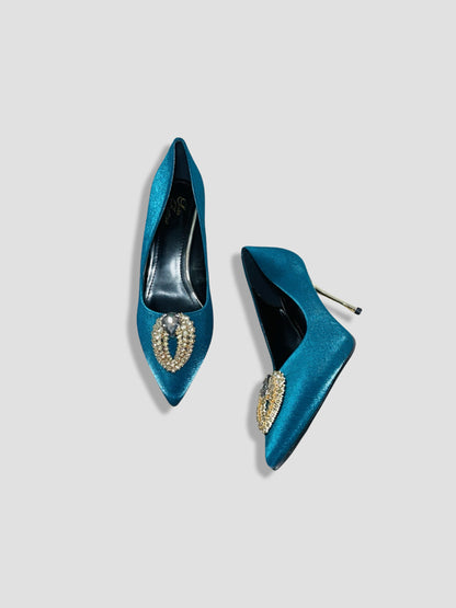 Luxury Suede Rhinestone Pumps