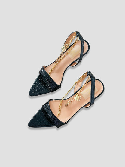 Croc chain Pointed Party Heels