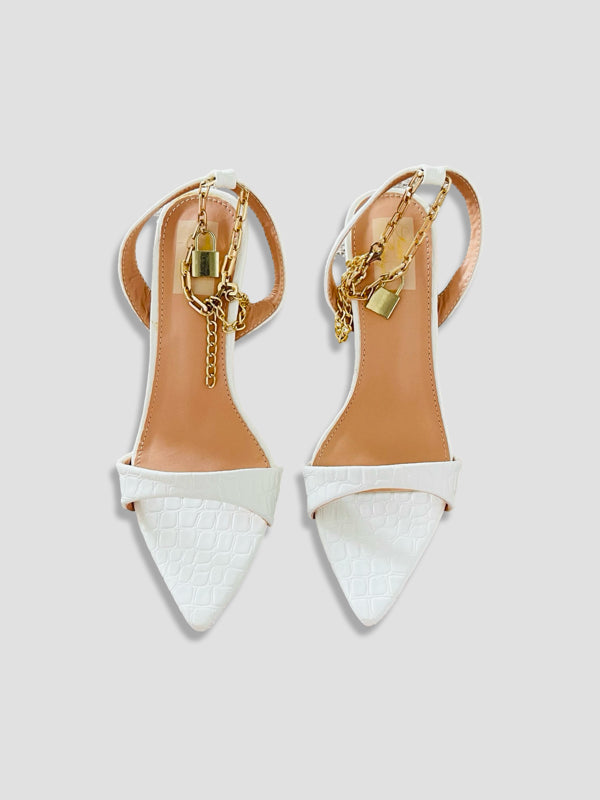 Croc chain Pointed Party Heels