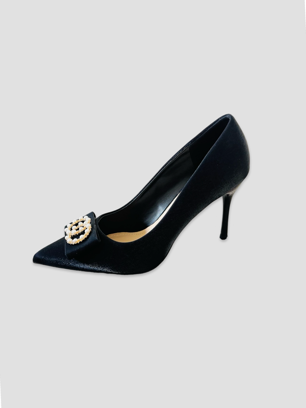 Pearl Bow Charm Heels