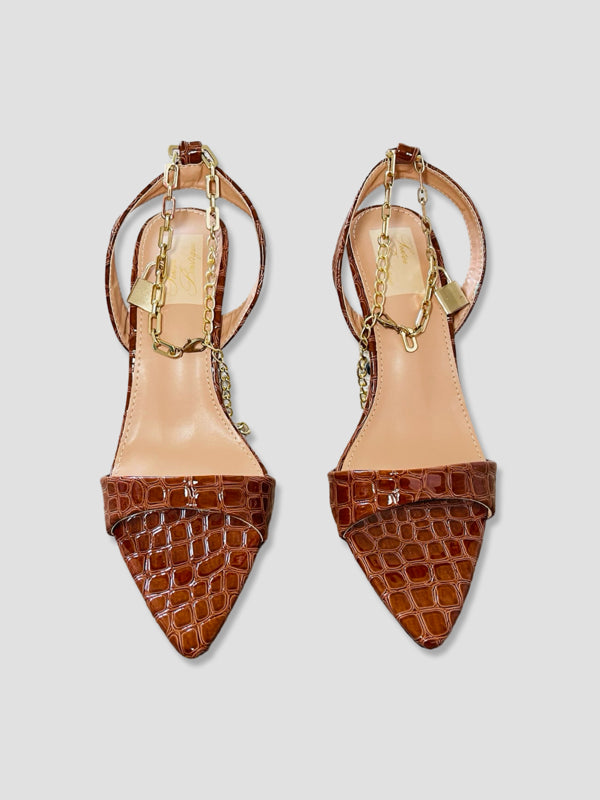 Croc chain Pointed Party Heels